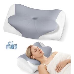 Ergonomic Cooling Memory Foam Cervical Pillow for Neck Pain Relief